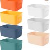 Amazon:$14.99 ($29.99)14 PCS Plastic Storage Bins Multiple Color with Handle Small Containers Pantry Baskets Desktop Toy Organizer Storage Cabinet Closet for Kitchen Bathroom Home Classroom Organization 7 Colors