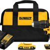 Amazon :$97.99 ($159.00)DEWALT 20V MAX Cordless Drill Driver, 1/2 Inch, 2 Speed, XR 2.0 Ah Battery and Charger Included (DCD777D1)