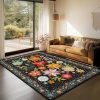 Amazon:$24.99 ($49.99)Boho Area Rug for Living Room Vintage Floral Rug 3'x 5' Washable Non Slip Rugs Soft Floral Carpet for Bedside, Living Room, Bedroom, Farmhouse, Dining Room, Kids Playroom, Black