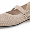 Amazon:$17.99 ($35.99)Mary Janes for Women Ballet Flats Square Toe Comfortable Dressy Knitted Womens Flats Adjustable Straps Slip On Shoes