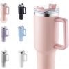 Amazon:$12.75 ($21.99)40 oz Tumbler with Handle, Keep Cold 40 Hours Stainless Steel Tumbler with Lid and Straw Double Wall Vacuum Reusable Sports Water Bottle with Handle Travel Coffee Mug Keep Hot, Light Pink