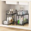 Amazon:$29.99 ($49.99)Under Sink Organizers and Storage, 2 Packs Metal Adjustable Height Pull Out Cabinet Organizer, Stackable for Kitchen Bathroom Organizers and Storage