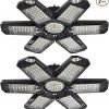 Amazon:$11.99 ($19.99)ZZENRYSAM 2 Pack LED Garage Lights, 120W 12000LM 6500K Deformable LED Garage Ceiling Light with 6+1 Multi-Position Panels, Shop Light for Garage, High Bay Light Support E26/E27 Socket(Black, Type A)