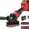 Amazon:$24.59 ($55.99)21v Cordless Power Angle Grinder Tool, 9500RPM Brushless 3-Variable-Speed Electric Metal Grinder with 1x4000mAH Battery&Battery Indicator, Cutting Wheels, Flap Disc and Auxiliary Handle for Metal/Wood