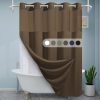 Amazon:$18.99 ($37.99)Brown Long No Hook Shower Curtain with Snap in Liner,230GSM Waffle Weave Shower Curtains for Bathroom,71W x 86H