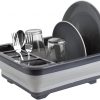 Amazon: $12.00 ($17.07) Silicone and Plastic Easy Storage Collapsible Dish Rack with Cutlery Holder (Grey)