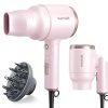 Amazon:$19.99 ($42.24)Wavytalk Blow Dryer with Diffuser, Mini Hair Dryer with Folding Handle, 1600W Quiet Lightweight Hairdryer with Diffuser Compact Design, Pinky White