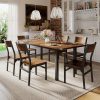 Amazon:$269.98 ($289.98)iPormis 7-Piece Dining Table Set with 6 Chairs, 63'' Extendable Kitchen Table & Chairs Set for 4-6, Dining Room Table with Metal Frame & MDF Board, Perfect for Small Space, Easy Clean, Walnut