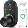Amazon : $35.99 ($99.99) Keypad Smart Door Lock with Knob,Yamiry Keyless Entry Door Lock with Handle,Fingerprint Door Knob for Front Door, Electronic Code Smart Lock,Digital Lock for Entry Doors,Auto Lock