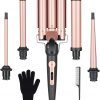 Amazon: $17.99 ($43.99) Hair Waver Beach Waves 3 Barrel Curling Iron Wand Ceramic Hair Crimper for Women Curler