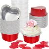 Amazon: $11.89 ($32.99) Heart Shaped Cake Pans for Baking with Red Petals, 50 Sets Aluminum Cupcake Cups w/ Lids