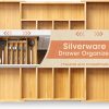 Amazon: $9.99 ($19.99) Bamboo Silverware Organizer – Expandable Drawer Organizer, Adjustable Utensil Organizer