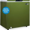 Amazon : $411.99 ($449.99)  Newair 5 Cu. Ft. Chest Freezer with Removable Basket, Quiet Deep Freezer, Digital Temperature Control, Top Open Door Alarm, Fast Freeze Mode, Mini Freezer, Garage Storage, Olive Green