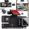 Amazon: $25.19 ($89.99) 3 Channel WiFi Dash Cam, 4K UHD Dash Cam Front and Rear, Dash Camera w/ 32GB Card