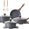 Amazon : $72.95 ($139.99)   SENSARTE Nonstick Cookware Set 13-Piece, Non Stick Pots and Pans Set with Swiss Granite Coating, Non-toxic Kitchen Cooking Set, Stay-Cool Handles, PFOA Free
