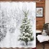 Amazon:$6.57 ($15.99)Christmas Shower Curtain, Green Christmas Trees with Grey White Snowflake Polyester Fabric Shower Curtain Set with Hooks, Nature Snowy Scenery Farmhouse Winter Forest Bathroom Accessory Sets, 72