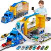 Amazon: $13.99 ($39.99) 2 in1 Carrier Toy Trucks W/Car Track, Cars Toys W/ 8 Race Cars