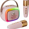 Amazon: $9.99 ($19.99) 2024 New Mini Karaoke Machine for Kids & Adults, 2 Wireless Mics, LED Colortul Lights