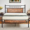 Amazon:  $69.91 ($99.99) Queen Size Bed Frame with Wood Headboard, Strong Metal Slats Support for Platform
