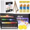 Amazon: $9.99 ($24.98) Colorful Acrylic Painting Kit – Paint Supplies Set with 24 Colors, 30 Brushes, 5 Canvases