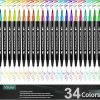 Amazon : $4.99 ($9.99)  Vitoler Markers,34 Colored Brush Markers Dual Tip Brush Pens for Art Supplies,Artist Markers for Kids Adult Coloring Books No Bleeding(34 Colors Pen)