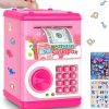 Amazon : $9.99 ($24.99)  Pink Piggy Bank for Kids with Password Code Lock and Auto Grab Bill Slot, PhilaeEC Real Money Cash Coin Can Saving Box Electronic Money Safe Bank, Hot Gift for 4 7 8 9 10 11 Year Old Boys Girls