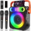 Amazon:  $29.99 ($69.99) Karaoke Machine with Two Wireless Microphones, Portable Bluetooth Speaker with Strobe Lights