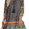 Amazon: $11.01 ($28.99) Womens Boho Dresses Casual Beach Summer Dress Tassel Tie Neck 3/4 Long Sleeve Mini Sundress