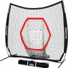Amazon:$59.48 ($99.99)GoSports 7 ft x 7 ft Baseball & Softball Practice Hitting & Pitching Net with Bow Type Frame, Carry Bag and Strike Zone - Choose Red, Black, or PRO, Great for All Skill Levels