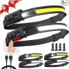 Amazon:$19.99 ($39.98)Headlamp Rechargeable 6 Pack, 230° Wide Beam LED Headlamp, 5 Modes of Lightweight Headlamps with Motion Sensors, Hard hat Light for Adults, Waterproof Headlight Flashlight for Camping, Hiking