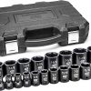 Amazon:$56.68 ($128.99)GEARWRENCH 19 Pc. 1/2'' Drive 6 Pt. Standard Impact Socket Set, SAE - 84932N