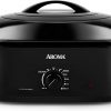 Amazon:$30.00 ($49.96)AROMA 18Qt. Roaster Oven with Self-Basting Lid, Fits 22-lb. Turkey, Adjustable Temperature Settings, Keep Warm Setting, Black (ART-718B)