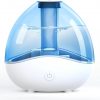 Amazon:$13.99 ($39.99)Ultrasonic Cool Mist Humidifier, Quiet Air Humidifiers for Bedroom, Desk Humidifiers with Removable 1.5L Water Tank & Night Light for Baby Nursery and Plants, Up To 24 Hours- Blue