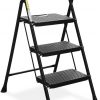 Amazon:$49.99 ($79.99)HBTower Step Ladder, Folding Step Stool with Wide Anti-Slip Pedal, Sturdy Steel Ladder, Convenient Handrail, Lightweight, Portable Steel Step Stool