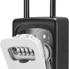 Amazon : $13.77 ($25.99)  Puroma Lock Box, Large Key Lock Box Resettable Combination Code Lockbox, Portable Wall Mount Lockbox Waterproof Security Safe Box for Outside Outdoor Home Office Door Handle House Key, Gray (1 Pack)