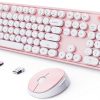 Amazon: $18.99 ($37.99) Wireless Keyboard and Mouse Combo, Ergonomic Full Size Typewriter Retro Round Keycaps Keyboard
