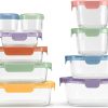Amazon : $39.99 ($54.99) Ello Color Lock 20PC Mixed Glass Food Storage Sets, Leak-Proof Glass Food Storage Containers with Airtight BPA-Free Plastic Lids, Dishwasher, Microwave, and Freezer Safe, Desert Festival