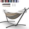 Amazon:$58.00 ($116.00)Double Hammock with Space-Saving Steel Stand, 2 Person Heavy-Duty Hammock for Garden, Yard or Outdoor, 600lbs Capacity, Coffee