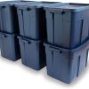 Amazon:$78.08 ($127.59)Rubbermaid Roughneck Tote 18 Gal, 6 Pack, Made in USA, Dark Indigo Metallic, Rugged Plastic Stackable Storage Bins with Lids and Handles