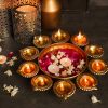 Amazon:  $14.99 ($16.99) Diya Shape Decorative Urli Bowl for Home Metal Handcrafted for Floating Flowers