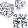 Amazon: $19.59 ($39.99) Moissanite Stud Earrings with 0.6ct-3ct D Color Round Cut Lab Created Diamond