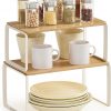 Amazon: $11.99 ($23.99) Branded Bamboo Cabinet Organizer Shelf, Nice-Looking Set Of 2 Kitchen Counter Shelves