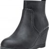 Amazon : $17.99 ($46.99)  Vepose Women's 9679 Low Wedge Boots, Comfortable Ankle Booties with Inside Zipper