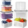 Amazon:  $14.99 ($29.99) 4 PCS Large Fruit storage Containers for Fridge with Partition and Colander
