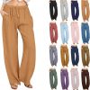 Amazon: $11.99 ($23.98) Women Linen Pants Summer Wide Leg Pants w/ Pockets Boho Beach Pants High Waist