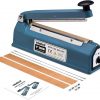Amazon : $24.49 ($34.99)    ROMECH 8 Inch Impulse Bag Sealer, Solid Metal Housing Heavy Duty Manual Heat Sealer Machine with Spare Parts for Sealing Plastic Bags & Shrink Wrap Bags (300W)