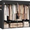 Amazon : $41.99 ($59.99) SONGMICS Portable Closet, Wardrobe Closet Organizer with Cover, 4 Hanging Rods and Shelves, 4 Side Pockets, 66.9 x 17.7 x 65.7 Inches, Large Capacity for Bedroom, Living Room, Ink Black URYG094B02