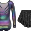 Amazon: $7.49 ($17.99) Gymnastics Leotards for Girls Long Sleeve Crisscross Back Ballet Dance Outfit w/ Skirt Combo
