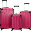 Amazon : $118.74 ($168.38) Rockland London Hardside Expandable Luggage with Spinner Wheels, Pink, 28-24-20-Inch