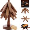 Amazon: $6.99 ($16.88) 8 Inches Tree-Shaped Trivets, 3PCS Wooden Coasters with Organising Holder